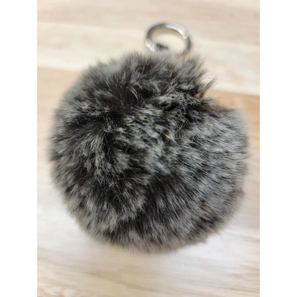 Brown Pom Pom Keychain Accessory